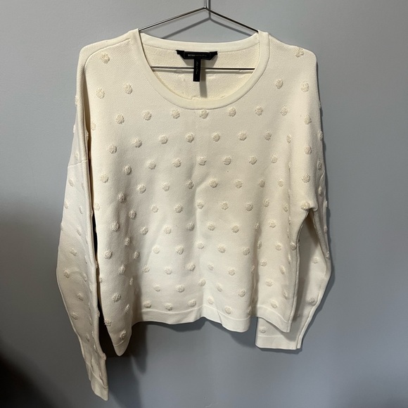 BCBGMaxAzria Sweaters - BCBGMAXAZRIA Polka Dot Cream Sweater NWOT’s